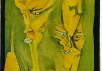 Assassinio all'Università, cm. 80x120, olio su tela