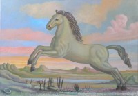Cavallo onirico, cm. 50x70, olio su tela
