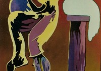 Il giocatore, cm. 50x75, tempera vinilica su tavola