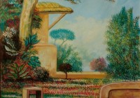 Il giardino di Apollo, cm. 40x50, tempera vinilica su tavola.