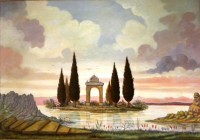 L'isola sacra, cm. 70x100, acrlico e olio su tela