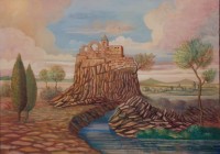 La dimora dei sacerdoti di Minerva, cm. 50x70, acrilico su tela