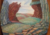 Le colline di Pegaso, cm. 50x70, acrilico su tavola