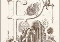 Lettera P, allegoria dedicata a Persefone, foglio cm. 50x70, bulino