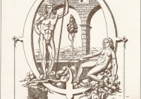 Lettera Q, allegoria della Quiete, foglio cm. 50x70, bulino