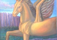 Pegaso, cm. 75x100, olio su tavola