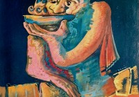 Sileno ebbro, cm. 70x100, tempera vinilica su tela